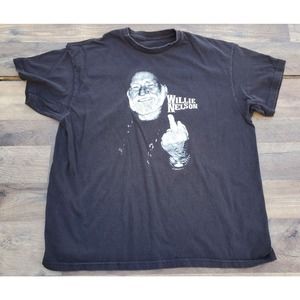 Vintage WIllie Nelson Middle Finger L/XL Zion Rootswear T Shirt Bird Flippin